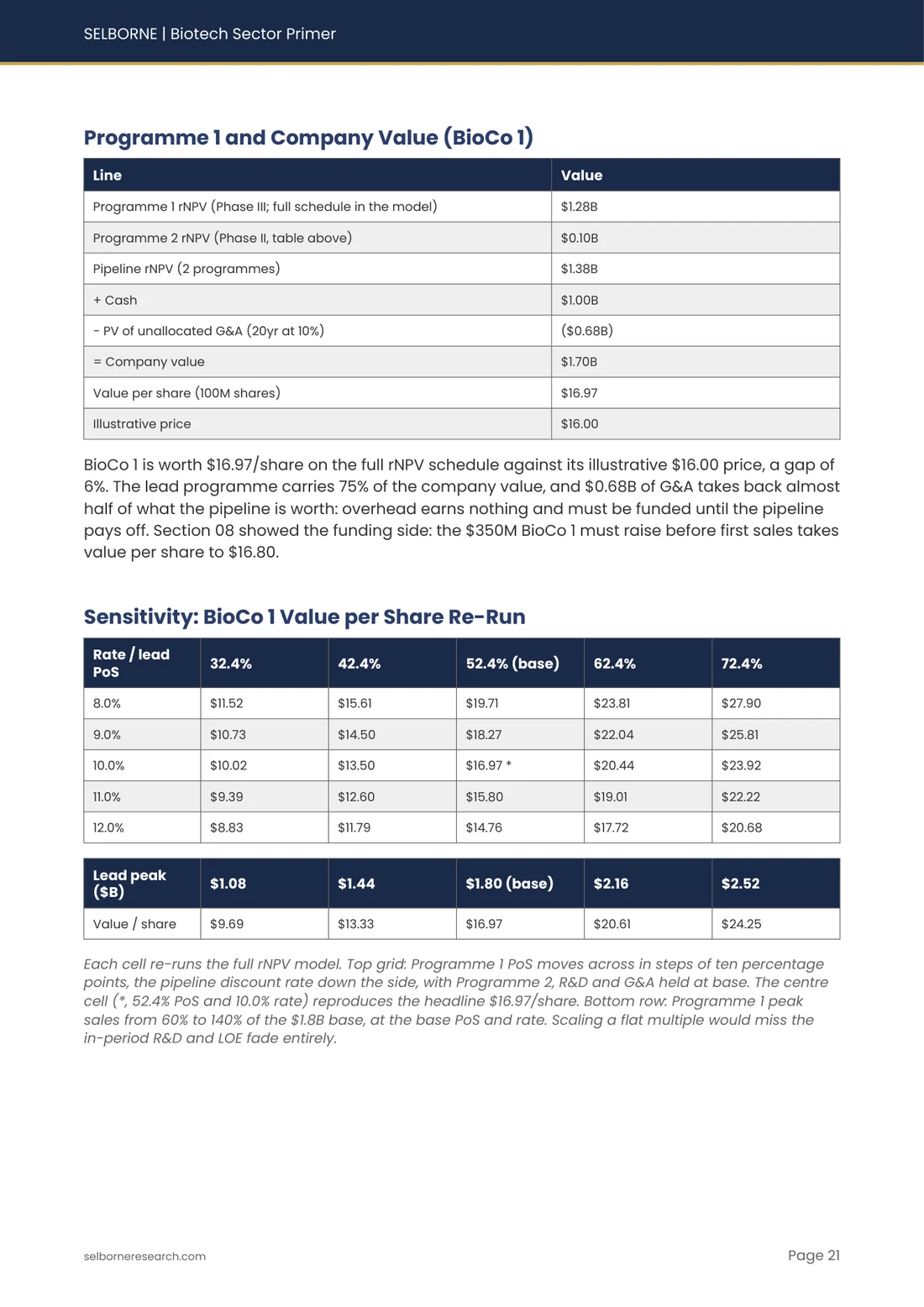 Sample page from the Biotech Sector Primer