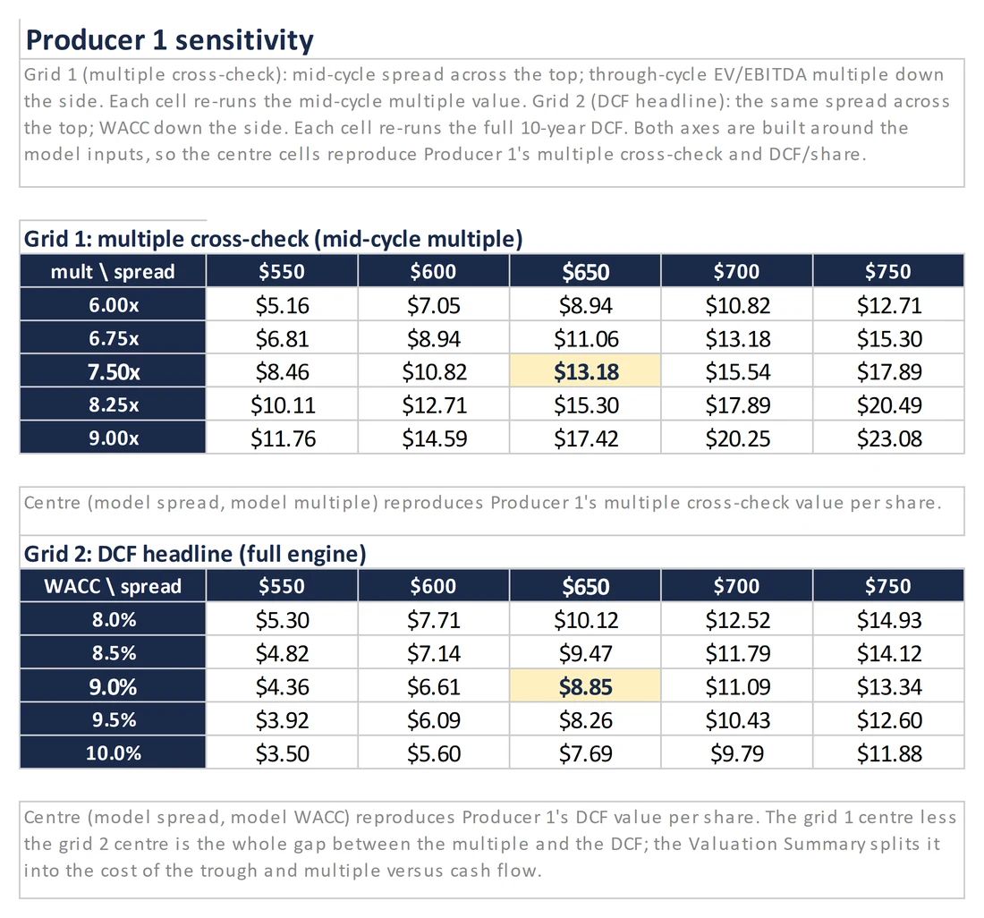 Sample view from the Commodity Chemicals Sector Primer Excel model