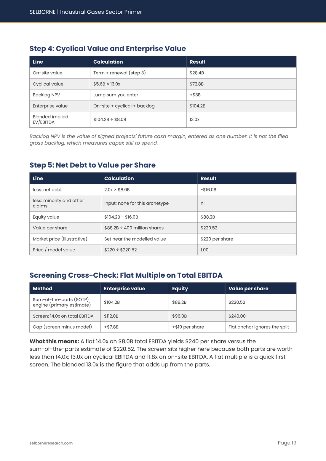 Sample page from the Industrial Gases Sector Primer